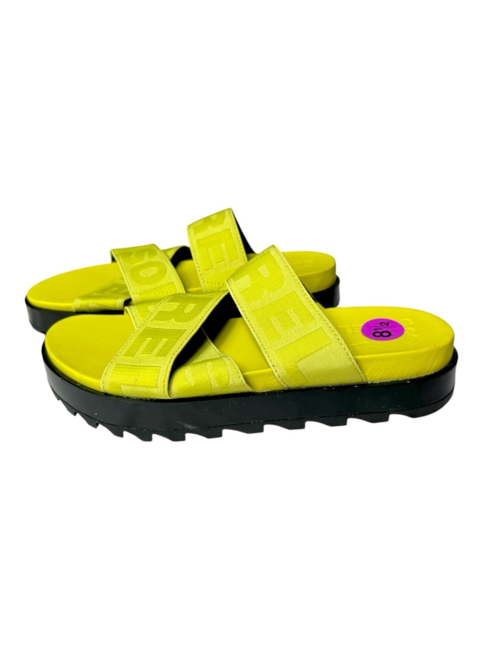 NWOT Sorel Roaming Sport Slide Platform Sandals Yellow Size 8.5